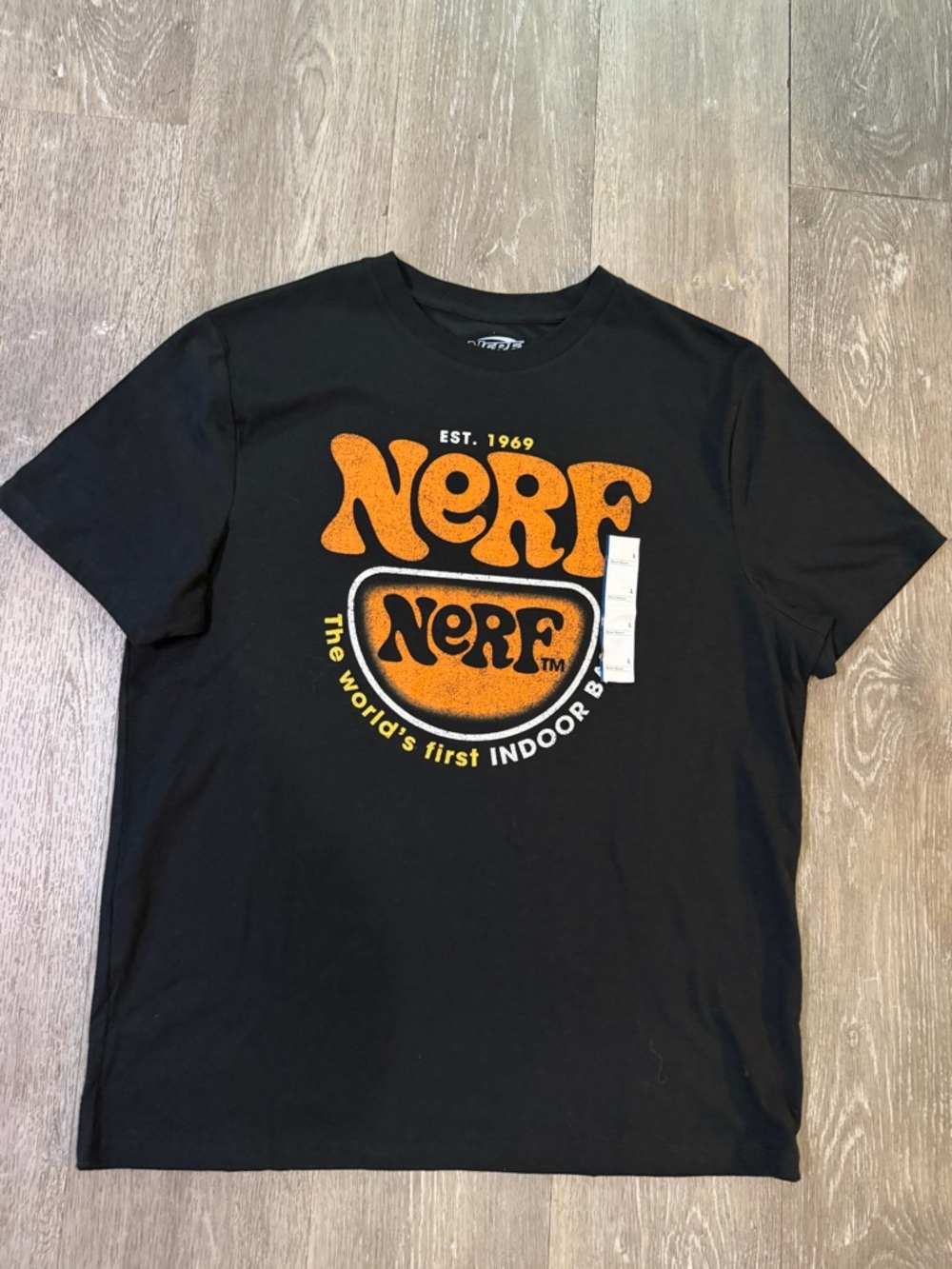 Nerf Black Tee with Retro Orange Logo